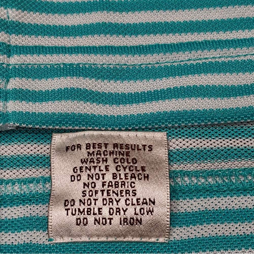 Peter Millar Summer Comfort The Crosby Green White Stripe Polo Shirt Men Large - Picture 6 of 8